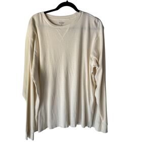 Burt's Bees Baby Pullover Shirt Mens 2XL Cream Organic Cotton Long Sleeve Casual